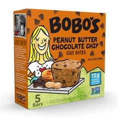 BOBOS OAT BARS - Peanut Butter Chocolate Chip Oat Bites 6.5OZ ( Pack of 6)