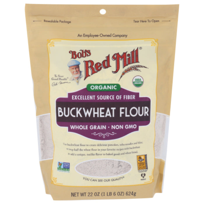 Bobs Red Mill - Organic Buckwheat Flour, 22 Oz  Pack of 4