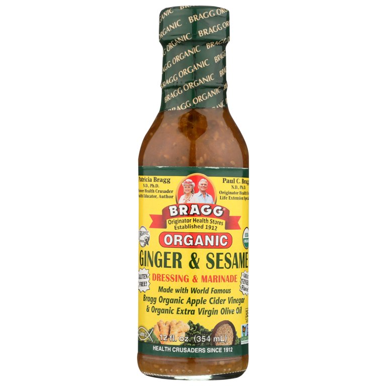 Bragg Ginger & Sesame Salad Dressing 12 Fl Oz
 | Pack of 6 - PlantX US