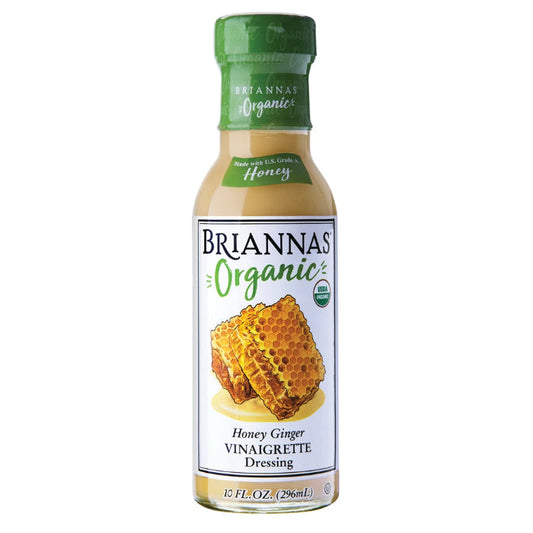 BRIANNAS - Dressing Honey Ginger Vinaigrette Organic 10OZ ( Pack of 6)