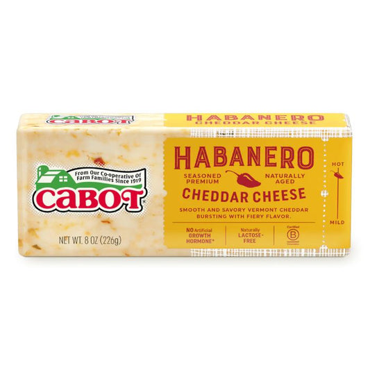 CABOT CHEESE BAR CHDR HABANERO 8 OZ - Pack of 12