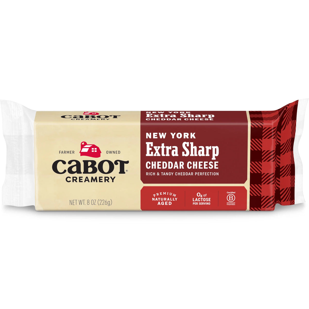 CABOT CHEESE BAR CHDR WHT 8 OZ - Pack of 12