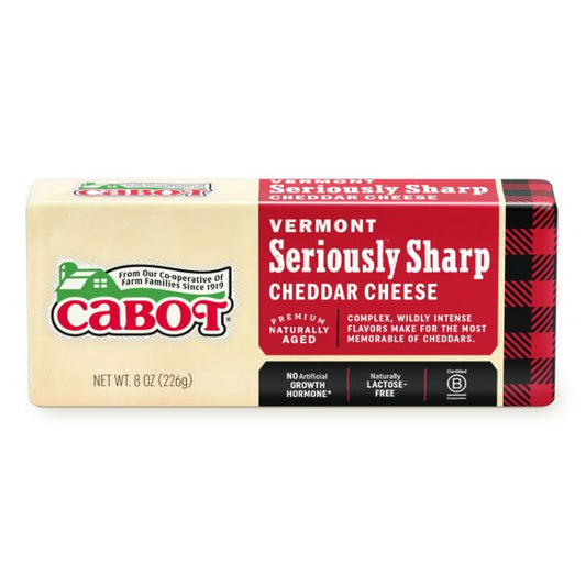 CABOT CHEESE CHDR WHT SERIOUSLY SHAR 8 OZ - Pack of 12