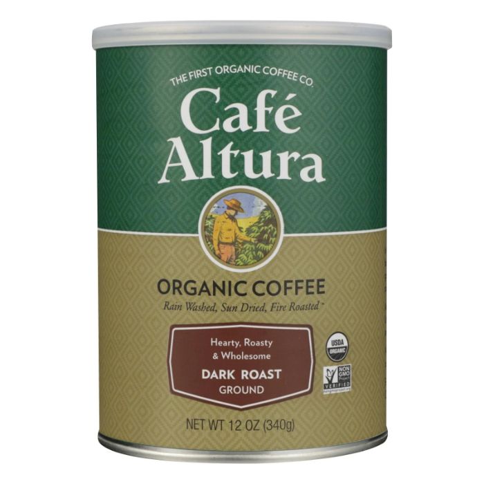 CAFE ALTURA COFFEE GRND DARK RST ORG 12 OZ - Pack of 6