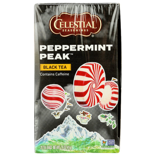 Celestial Seasonings - Black Peppermint Peak Tea, 20 BG - Pack of 6