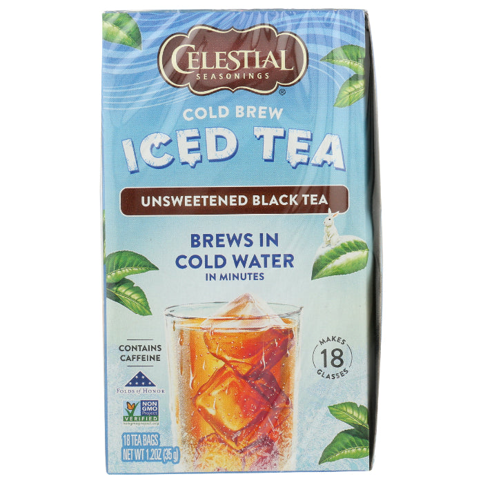 Celestial Seasonings - Cold Brew Unsweetened Tea, 18 BG - Pack of 6