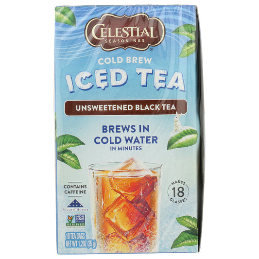 Celestial Seasonings - Cold Brew Unsweetened Tea, 18 BG - Pack of 6