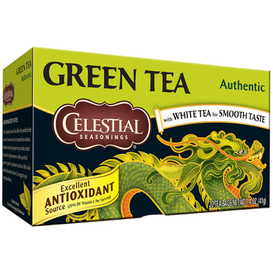 CELESTIAL SEASONINGS TEA GRN AUTHENTIC 20 BG - Pack of 6