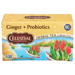 Celestial Seasonings - Herb Ginger Probiotic Tea, 16 BG - Pack of 6