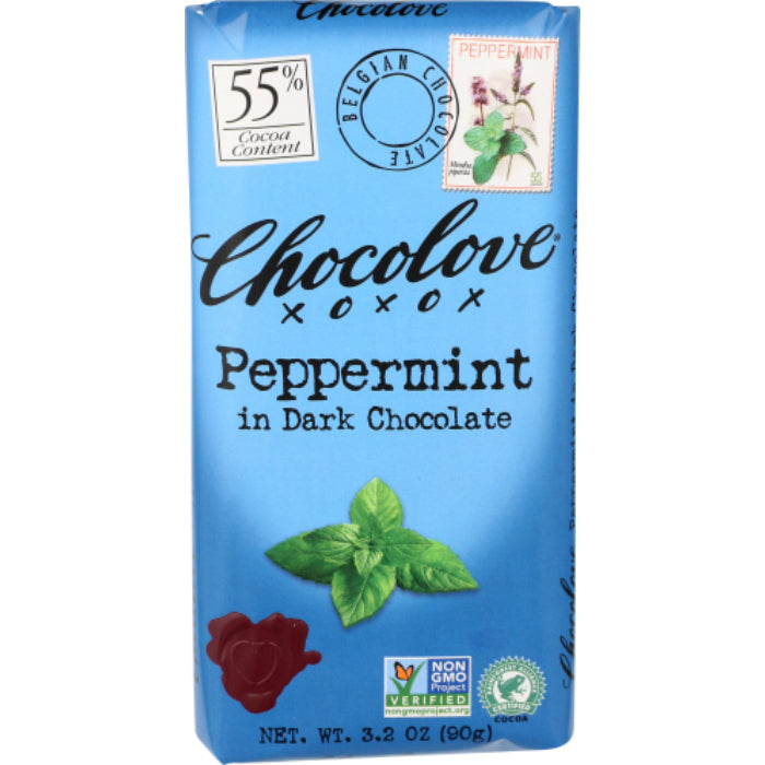 CHOCOLOVE CHOC BAR DRK CHOC PPRMNT 3.2 OZ - Pack of 12