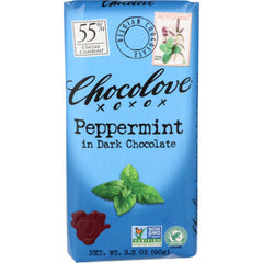 CHOCOLOVE CHOC BAR DRK CHOC PPRMNT 3.2 OZ - Pack of 12