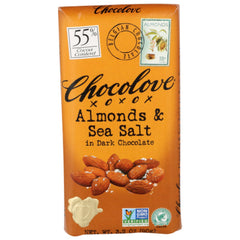 CHOCOLOVE CHOC BAR DRK SSALT&ALMND 3.2 OZ - Pack of 12