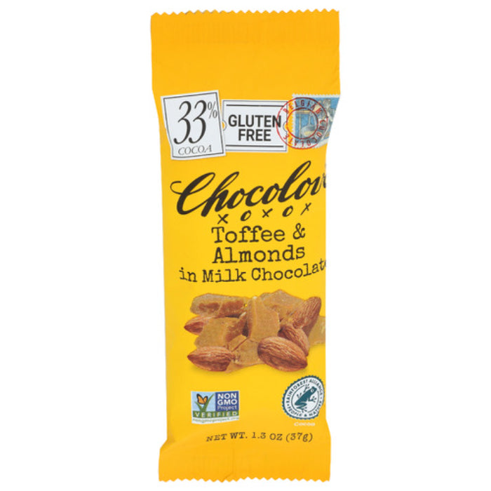 CHOCOLOVE - Chocolove Mini Milk Chocolate Bar with Toffee & Almonds 1.3OZ ( Pack of 12)