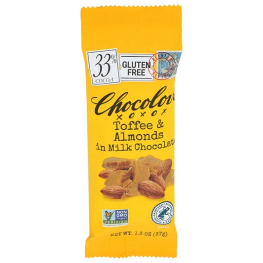 CHOCOLOVE - Chocolove Mini Milk Chocolate Bar with Toffee & Almonds 1.3OZ ( Pack of 12)