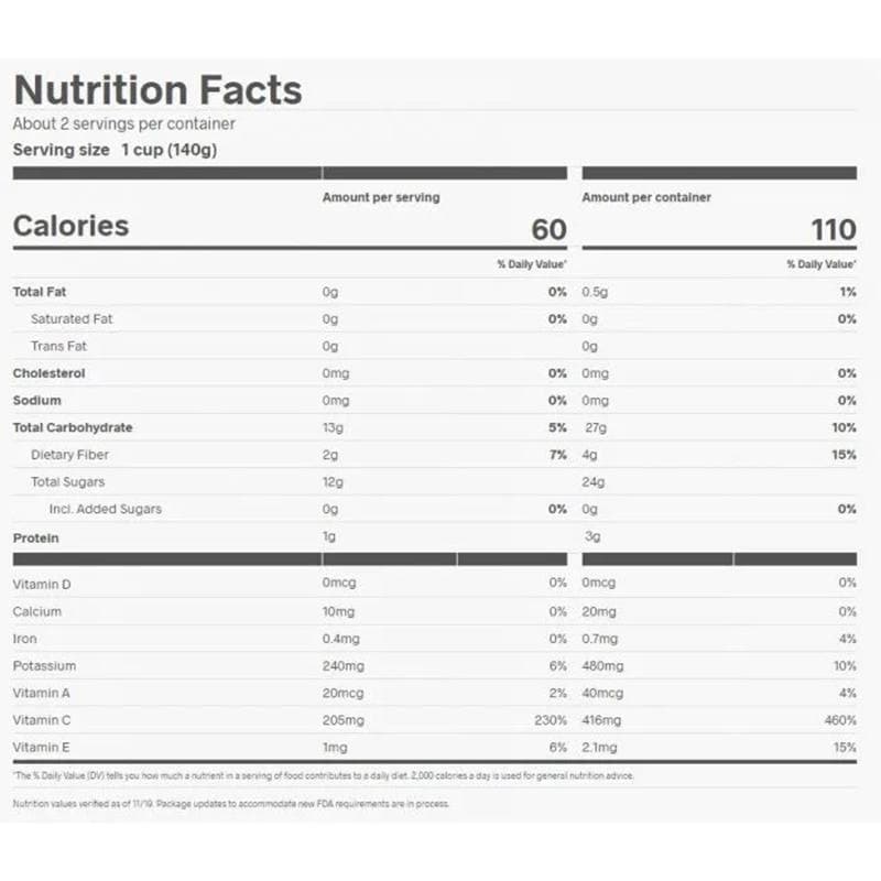 815369014113 - cadia organic frozen peaches nutrition