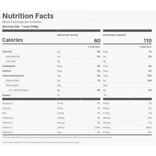 815369014113 - cadia organic frozen peaches nutrition