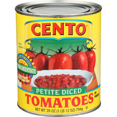 CENTO - TOMATO DICED PETIT, 28 OZ - Pack of 12