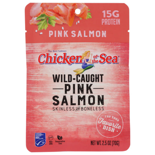 CHICKEN OF THE SEA - SALMON PINK SKINLESS POUC 2.5 OZ - Pack of 12