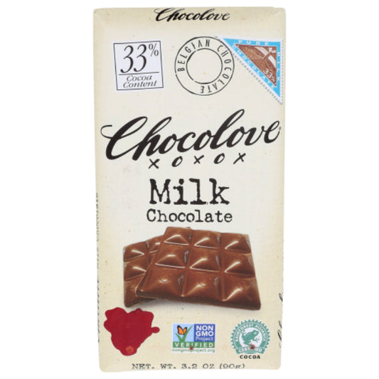 CHOCOLOVE - Milk Chocolate Bar 3.2OZ ( Pack of 12)