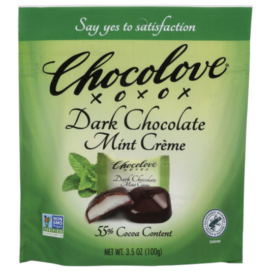 Chocolove - Chocolate Bites Mint Crème  Pouches, 3.5 OZ - Pack of 8