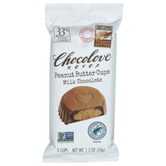 Chocolove - Peanut Butter Cups in Milk Chocolate, 1.2 OZ - Pack of 10