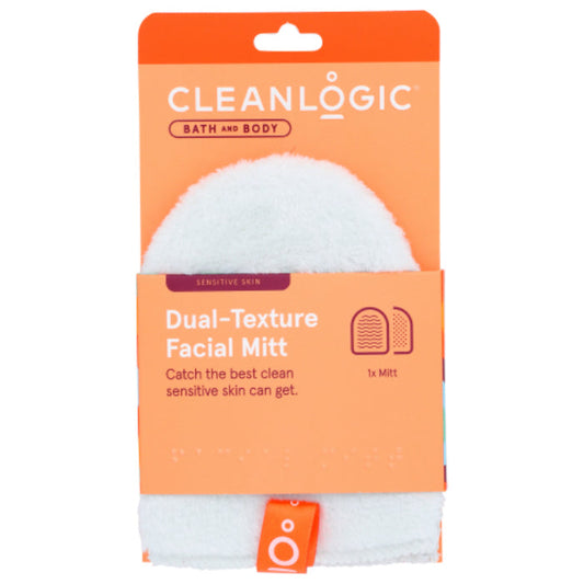 CleanLogic - Mitt Facial Dual Texture, 1 EA - Pack of 6