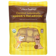 Coco Therapy - Organic Maggie's Macaroons For Dogs - Coconut Lemoncello, 4oz