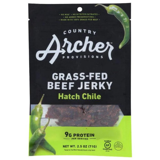 Country Archer -Jerky Beef Hatch Chile 2.5 Oz - Pack Of 12