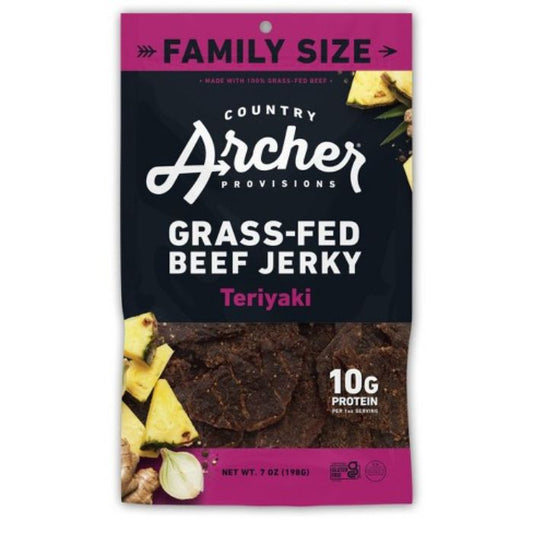 COUNTRY ARCHER - JERKY BEEF TERIYAKI 7 OZ - Pack of 8