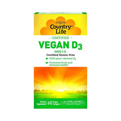 Country Life - Vegan D3 (125mcg), 60 Softgels - Front