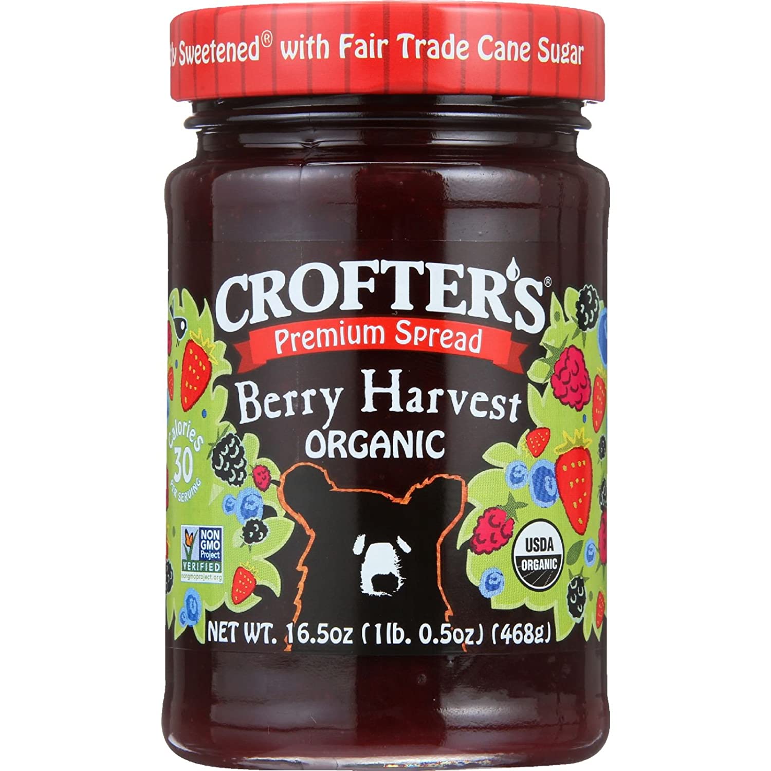 Crofter's Organic, Premium Spread, Berry Harvest Organic, 16.5 oz 
 | Pack of 6 - PlantX US