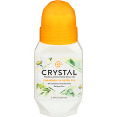 Crystal Body Deodorant - Mineral Roll-on Chamomile & Green Tea, 2.25 Fl Oz