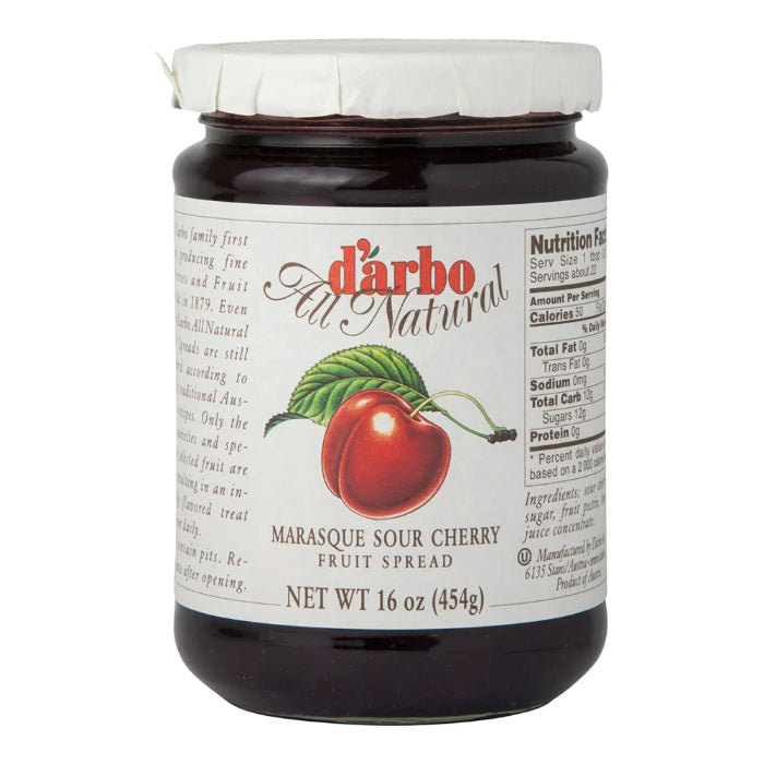 D'Arbo - Fruit Spread Marasque Cherry, 16 OZ - Pack of 6