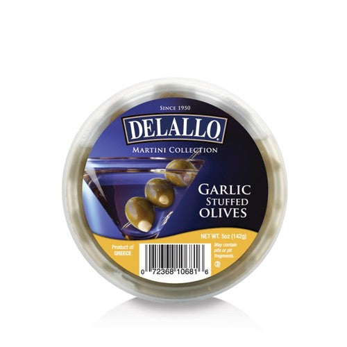 DELALLO - Garlic Stuffed Olives Cup, 5 oz | Pack of 6