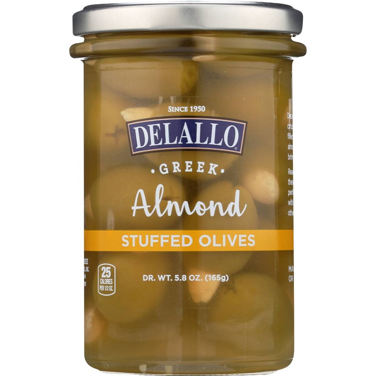 DELALLO - OLIVES ALMOND STUFFED 5.82 OZ - Pack of 6