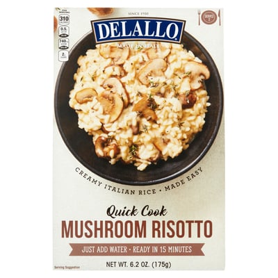 DELALLO - RICE RISOTTO MUSHROOM 6.2 OZ - Pack of 6