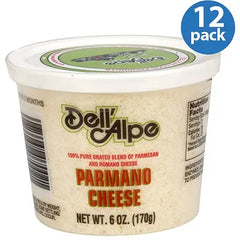 DELL ALPE - CHEESE PARMANO GRATED 6 OZ - Pack of 12