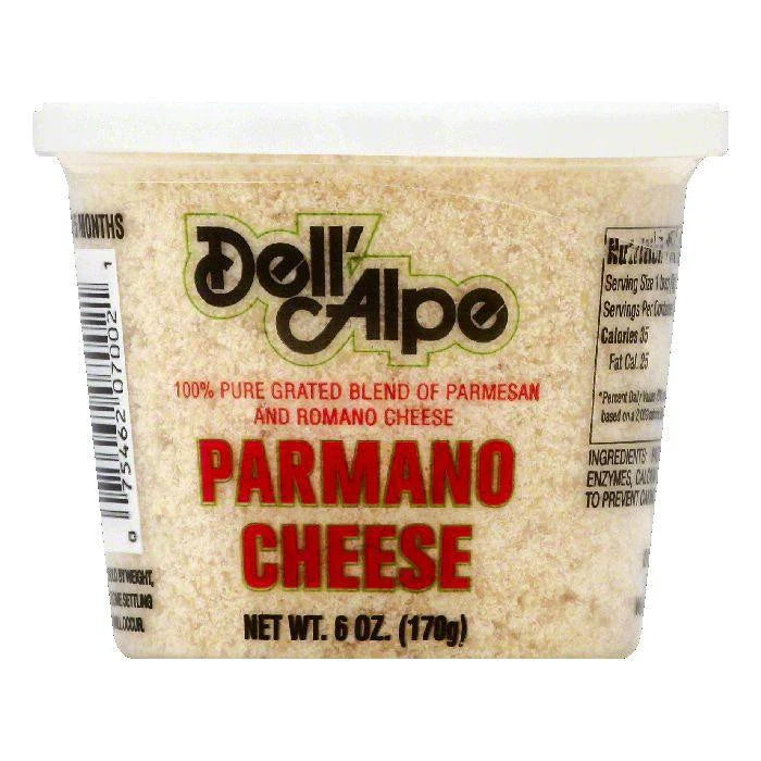 Dell' Alpe - Grated Romano Cheese 6 Oz | Pack of 12