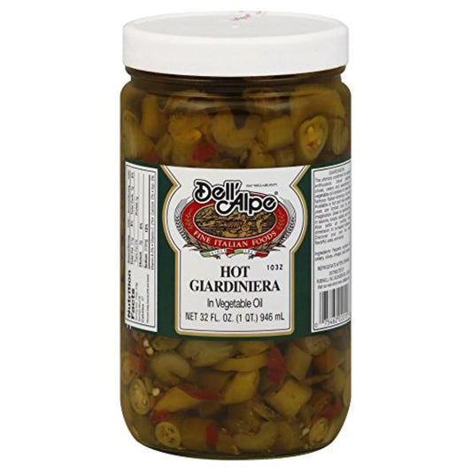 DELL ALPE - GIARDINIERA HOT 32 OZ - Pack of 6