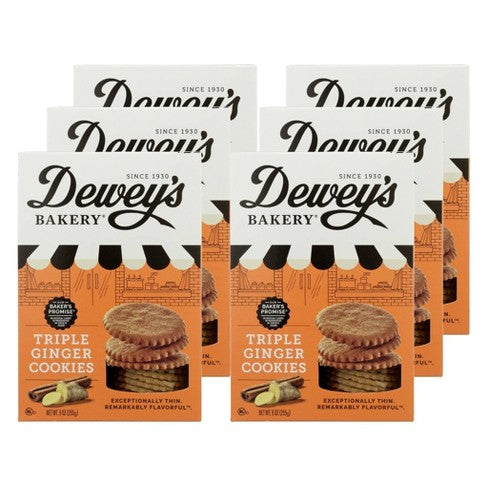 Dewey's - Moravian Triple Ginger Cookies, 9 oz - Pack of 6