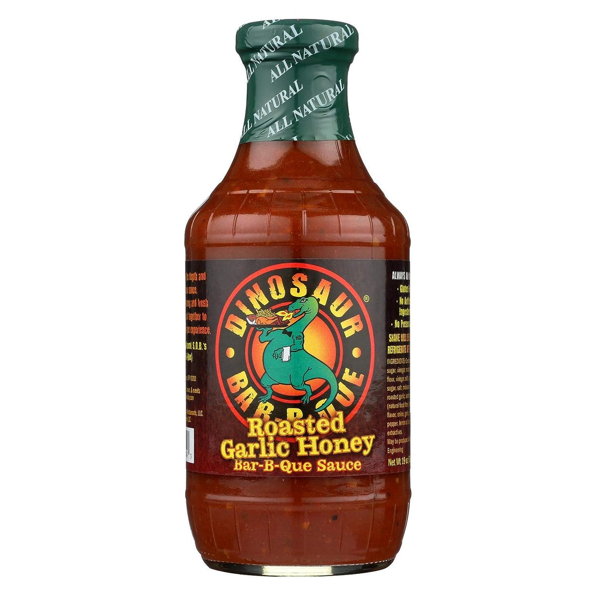 DINOSAUR - SAUCE BBQ RSTD GAR HONEY 19 OZ - Pack of 6