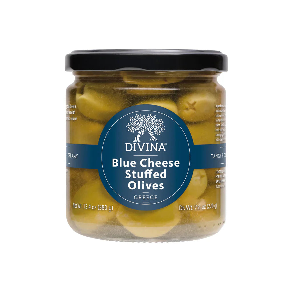 DIVINA CUP OLIVES BLUE CHZ STFD 5.5 OZ - Pack of 6