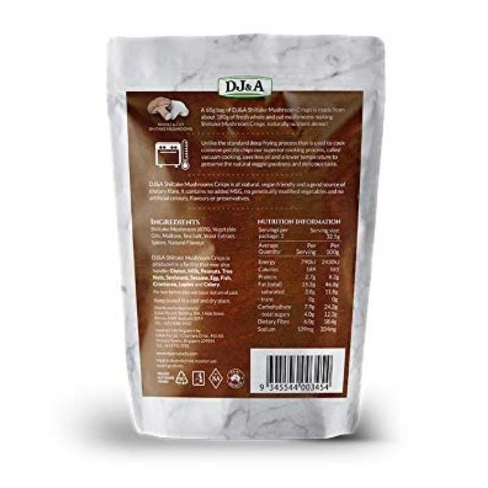 DJ&A - Shiitake Mushroom Crisps, 2.29oz - Back