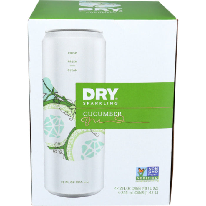 Dry - Cucumber Sparkling Soda Can, 4Pk - 48 Floz - Pack of 6