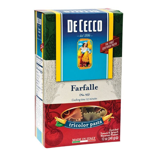 De Cecco - Farfalle Tricolor Pasta, 13.25 Oz - Pack Of 12