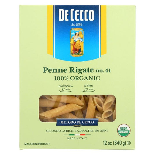 De Cecco - Penne Rigate Organic Pasta, 12 Oz - Pack Of 12