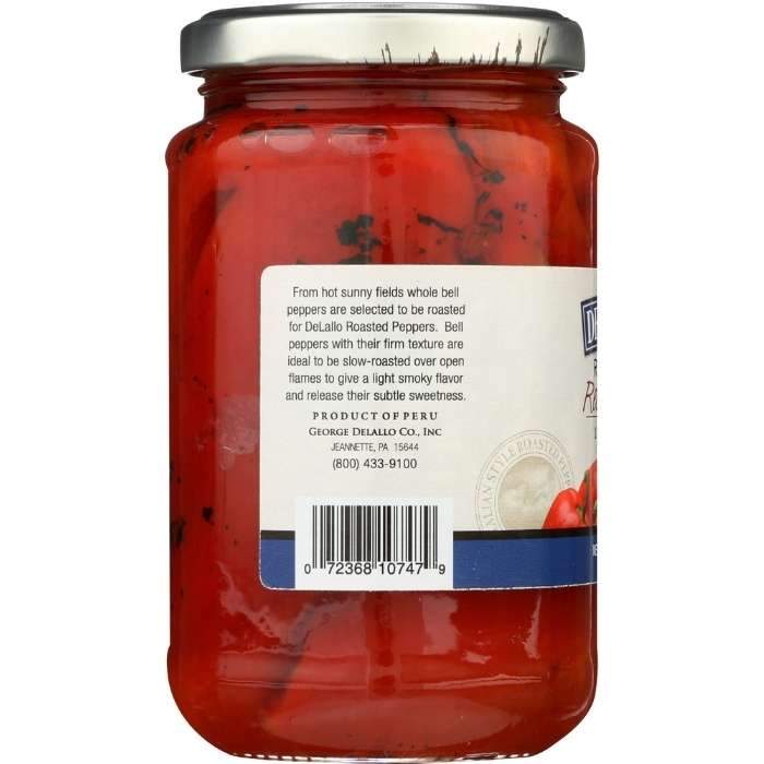 DeLallo - Roasted Red Peppers, 12oz- Back