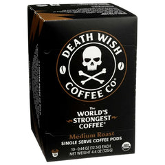 DEATH WISH COFF - Ground Medium Roast Coffee 10CP ( Pack of 6)