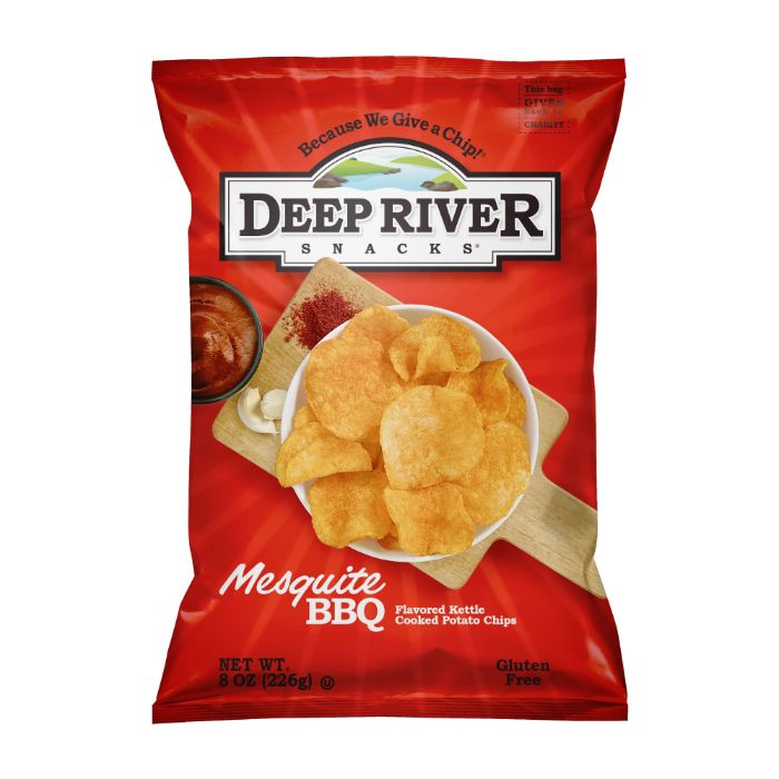 Deep River - Chips Kttl Msquite Bbq 8 Oz - Pack Of 12