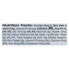 Delallo - Green Pitted Olives Gigante - 7oz - nutrition facts